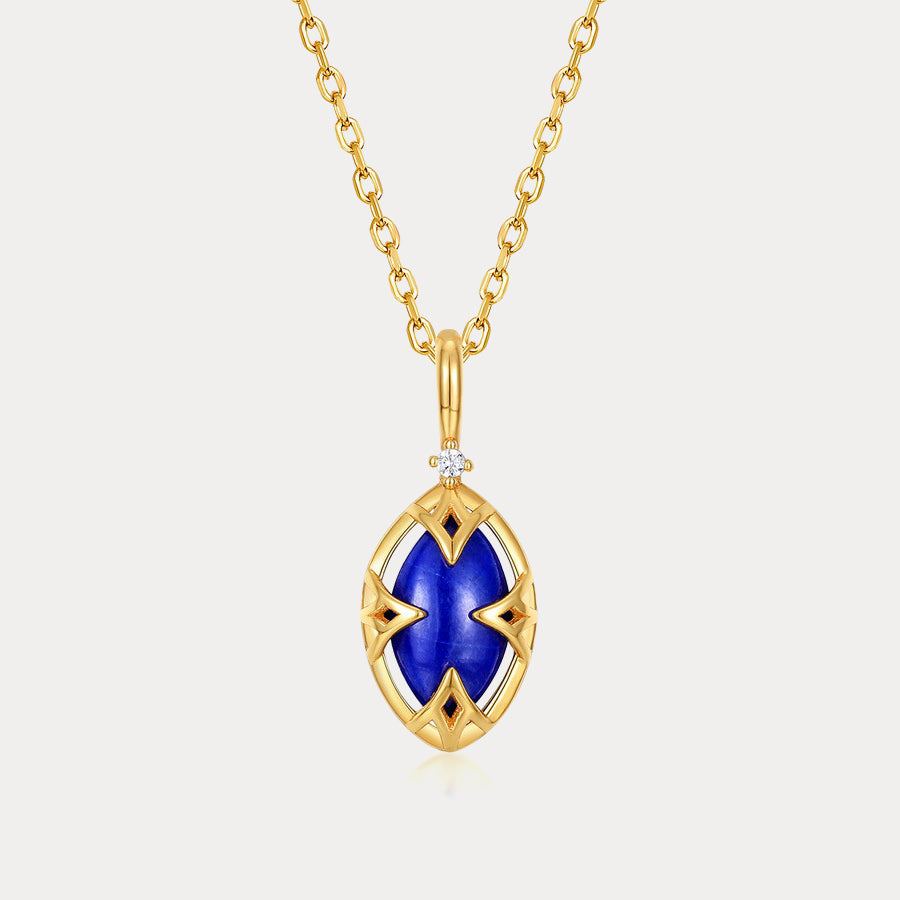 Selenichast Marquise Lapis Lazuli Pendant Necklace