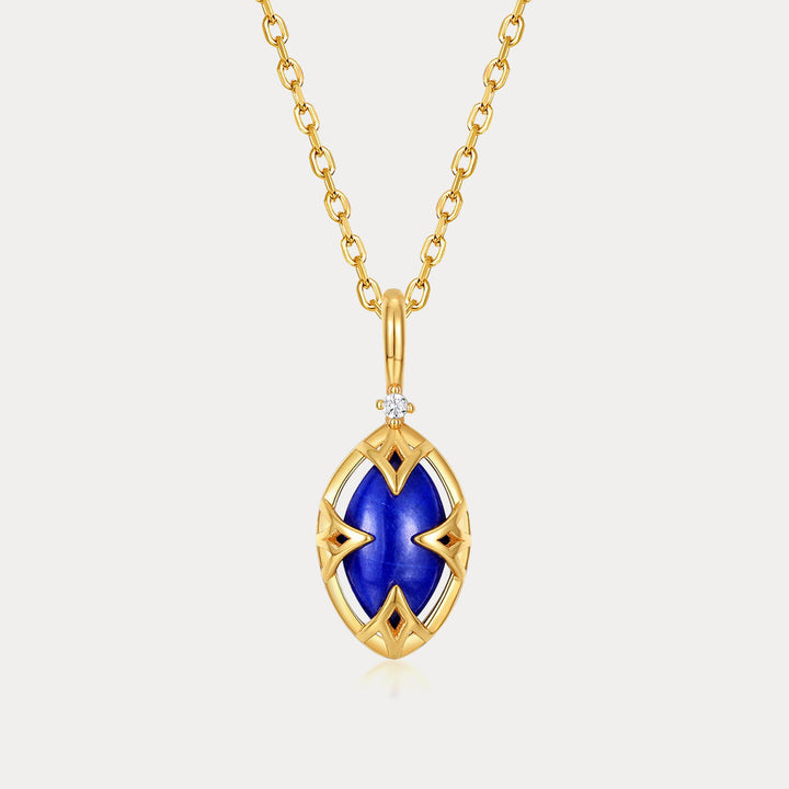 Selenichast Marquise Lapis Lazuli Pendant Necklace