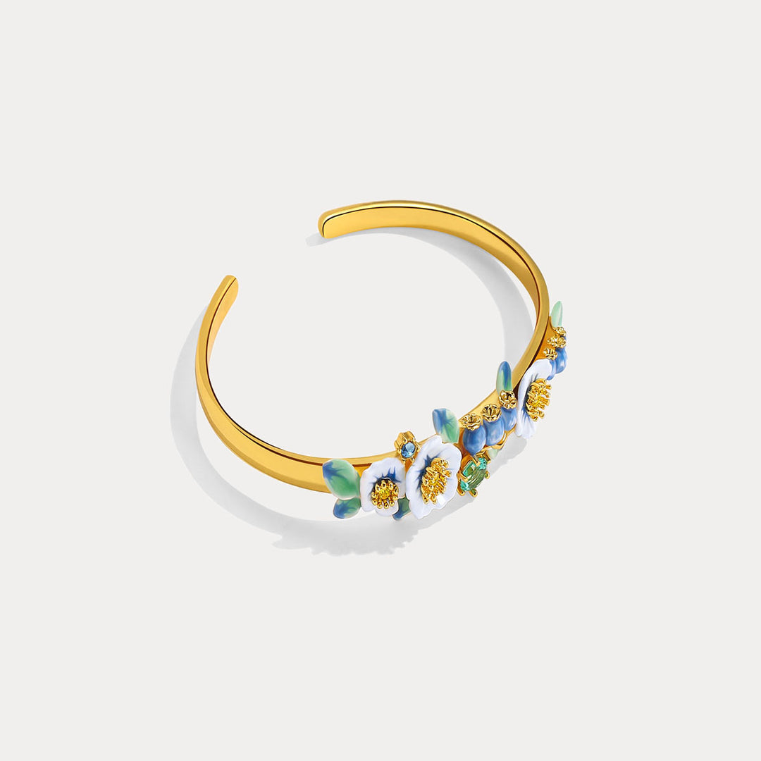 Braccialetto di cuffia di fiori di mirtillo