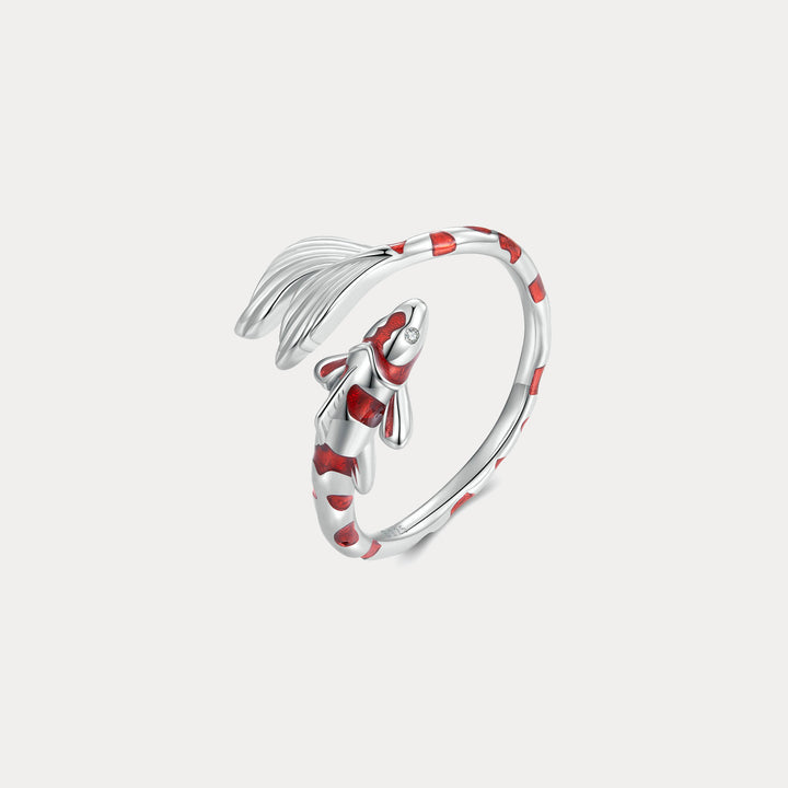Silver Lucky Koi Ring