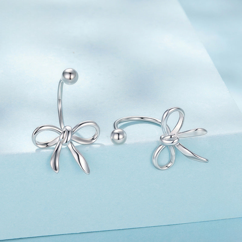 Silver Bow Earrings