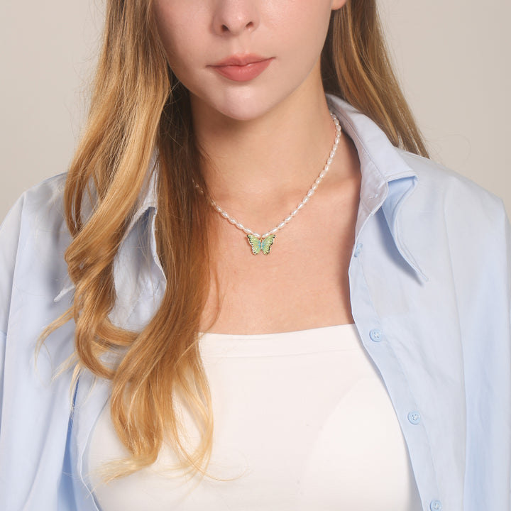 Butterfly Pearl Necklace