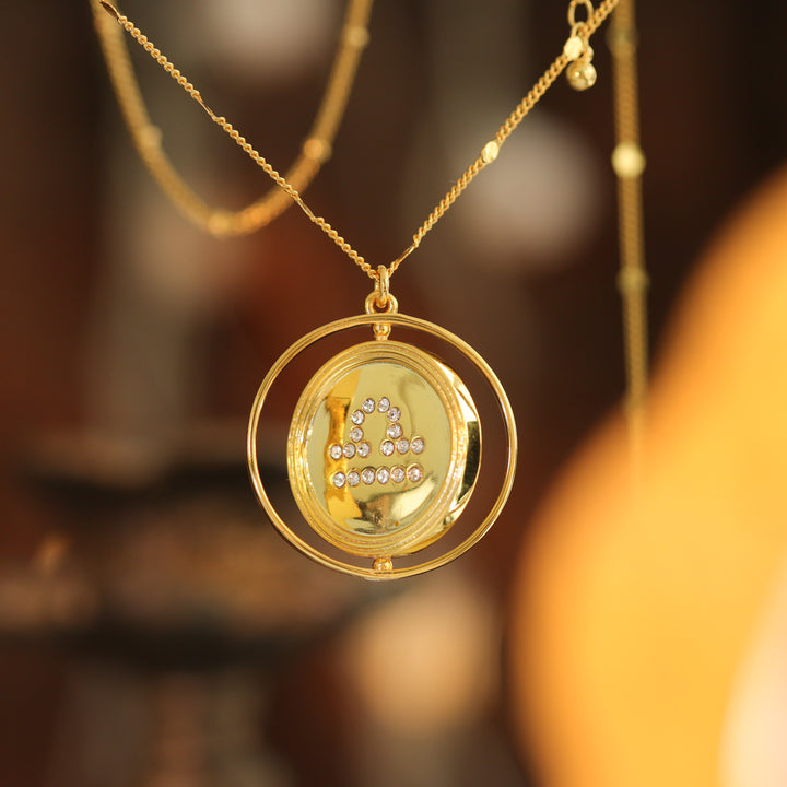 Gold Libra Pendant Necklace