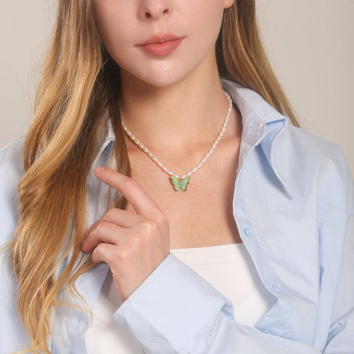 Butterfly Pearl Necklace