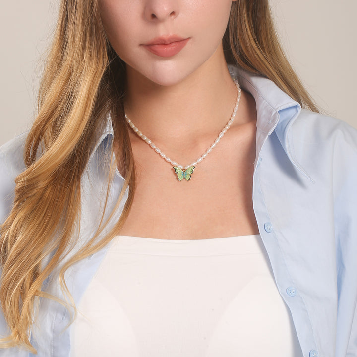 Butterfly Pearl Necklace