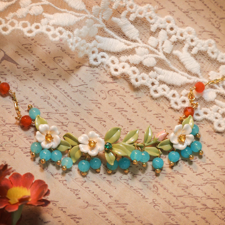 Pretty Blueberry Flower Bracelet