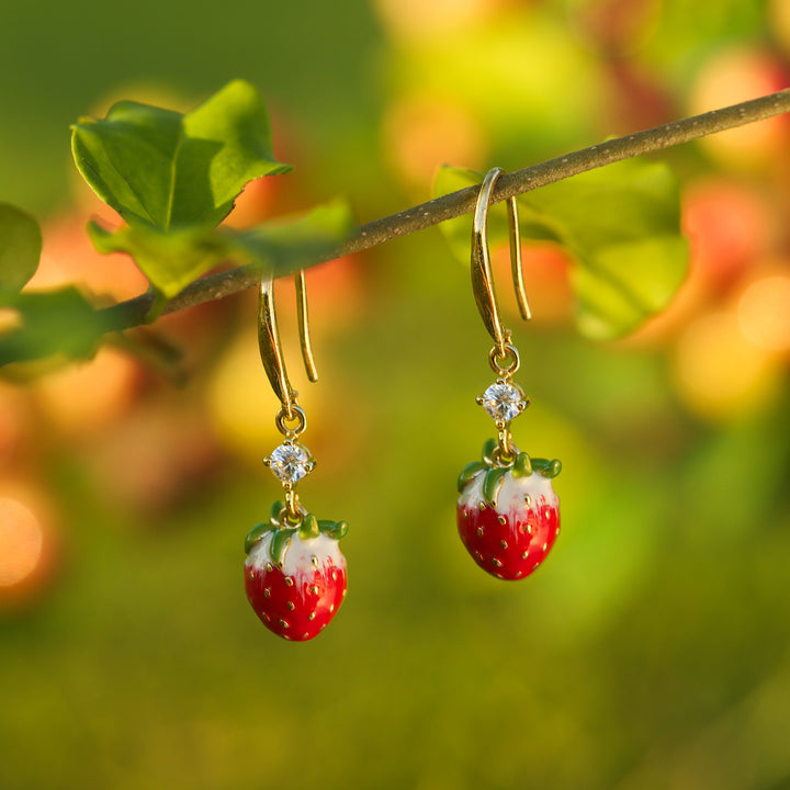 Boucles d'oreilles aux fraises