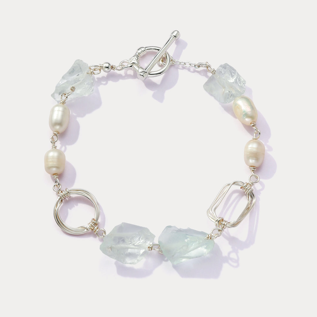 Selenichast Pearl Sea Glass Bracelet