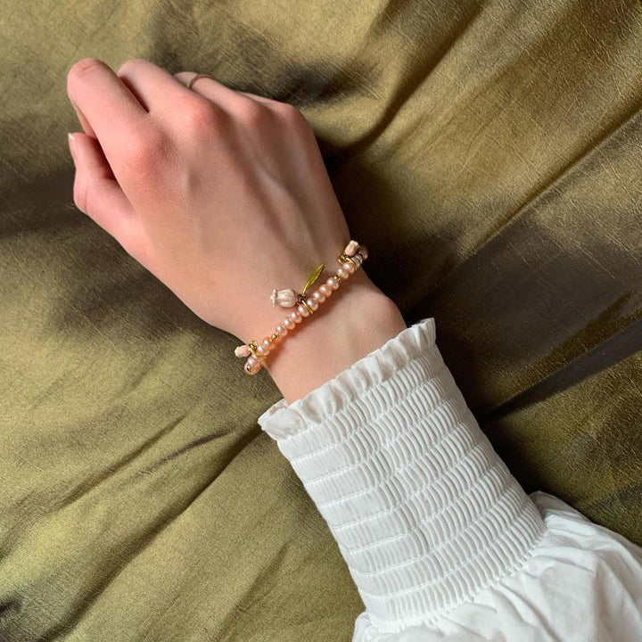 Lily Of The Valley Pearl Gold Bracelet