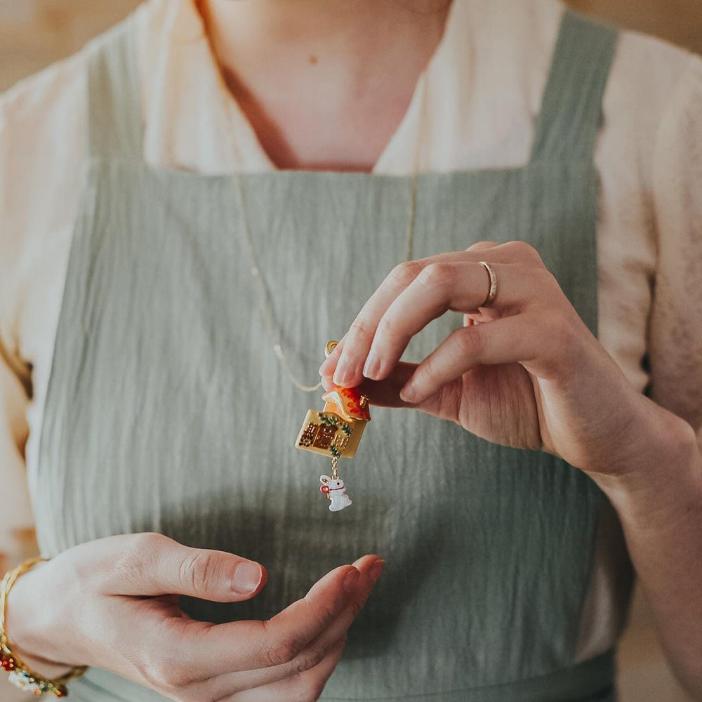 Mushroom House Long Necklace