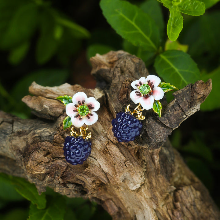 Dainty Gold Blackberry Earrings