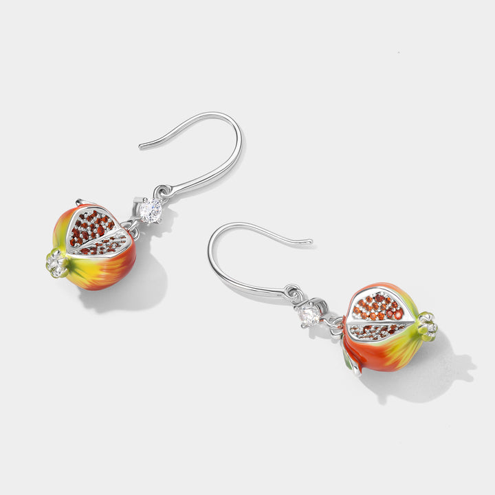 Silver Pomegranate Earrings