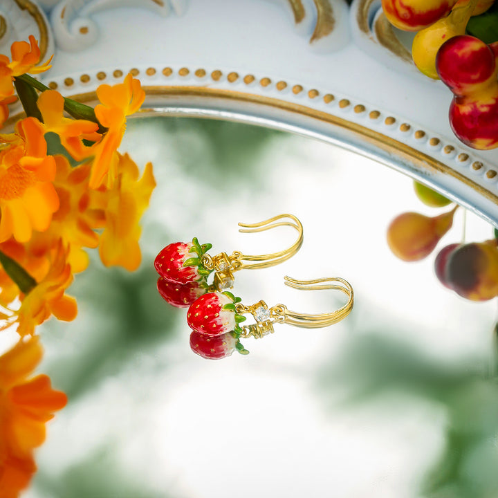 Boucles d'oreilles aux fraises