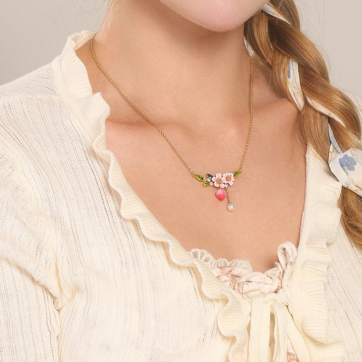 Peach Flower Necklace