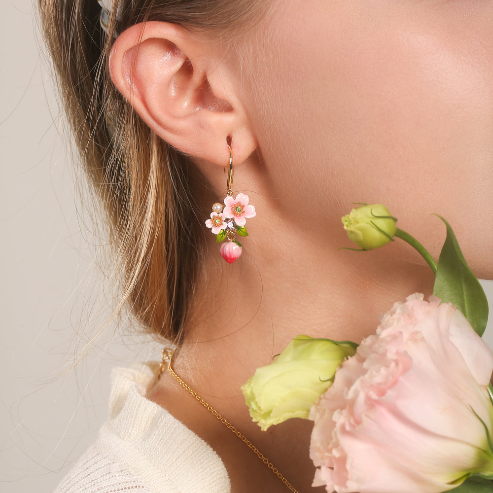 Peach Blossom Dangling Earrings