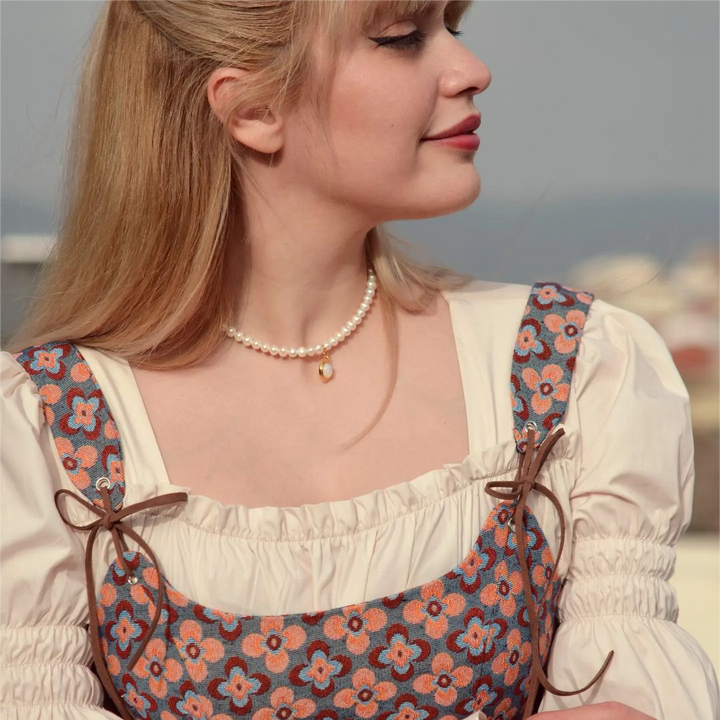 Moonstone Pearl Pendant Necklace