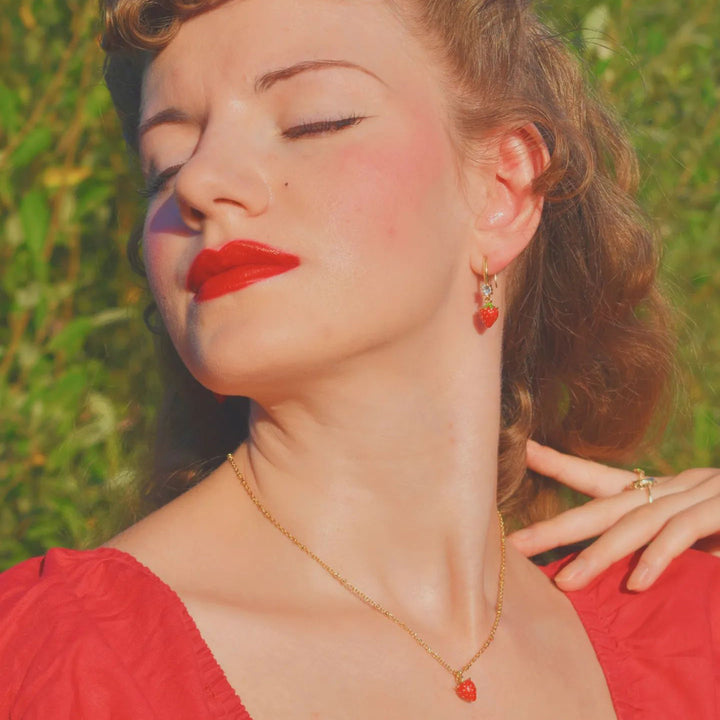 Gold Fruit Enamel Necklace