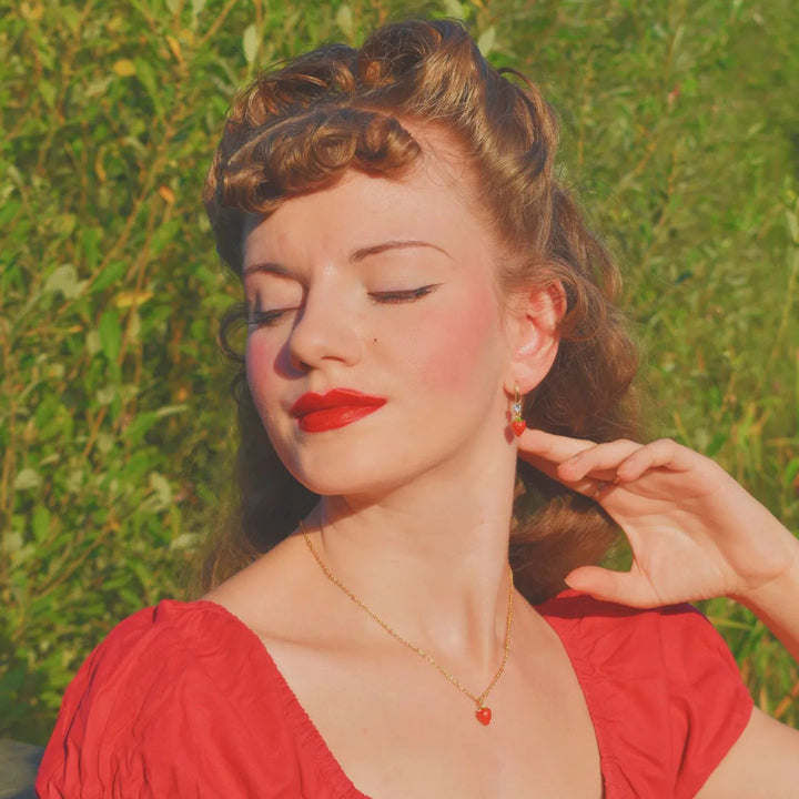 Strawberry Enamel Necklace for Influencer