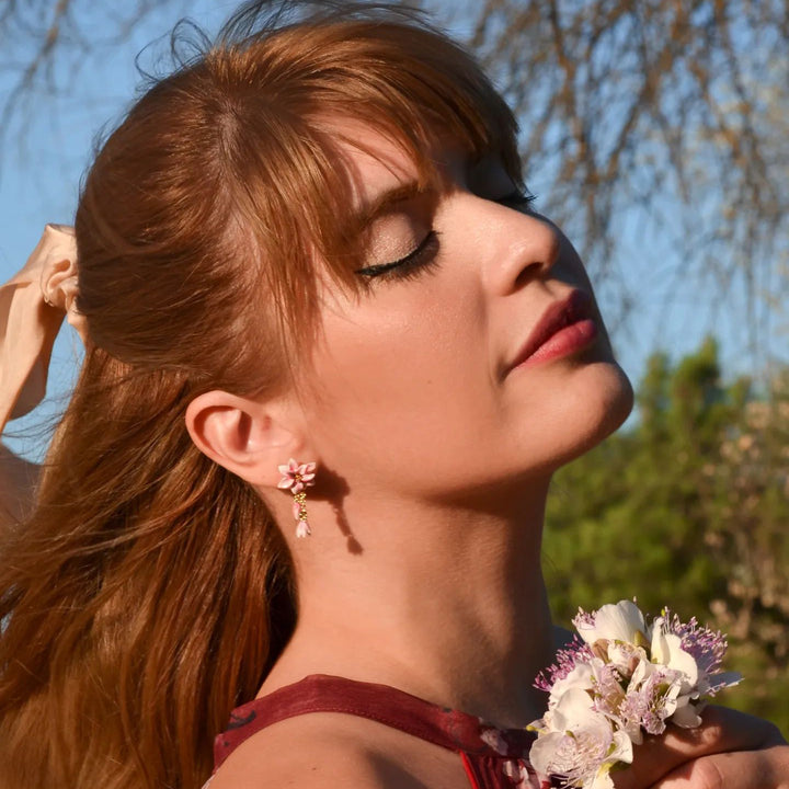 magnolia tassel earrings