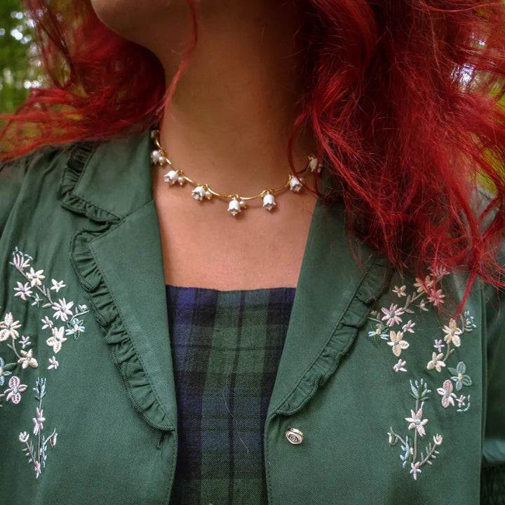 Lily Of The Valley Enamel Necklace