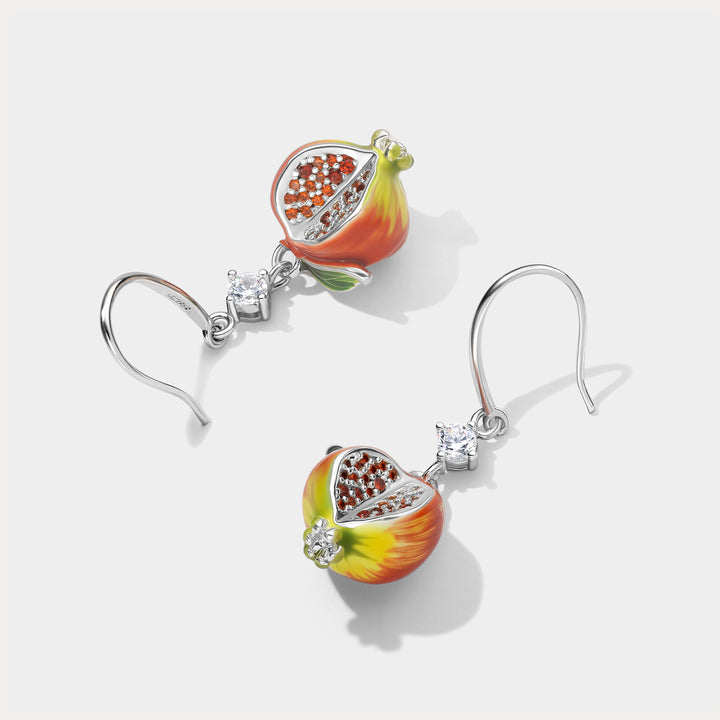Silver Pomegranate Earrings