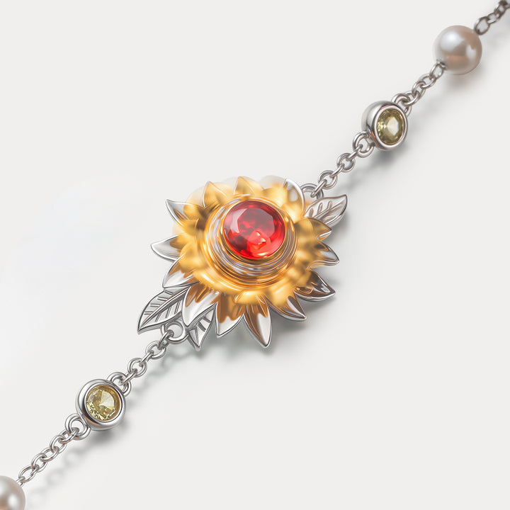 Spinner Sunflower Heart Bracelet