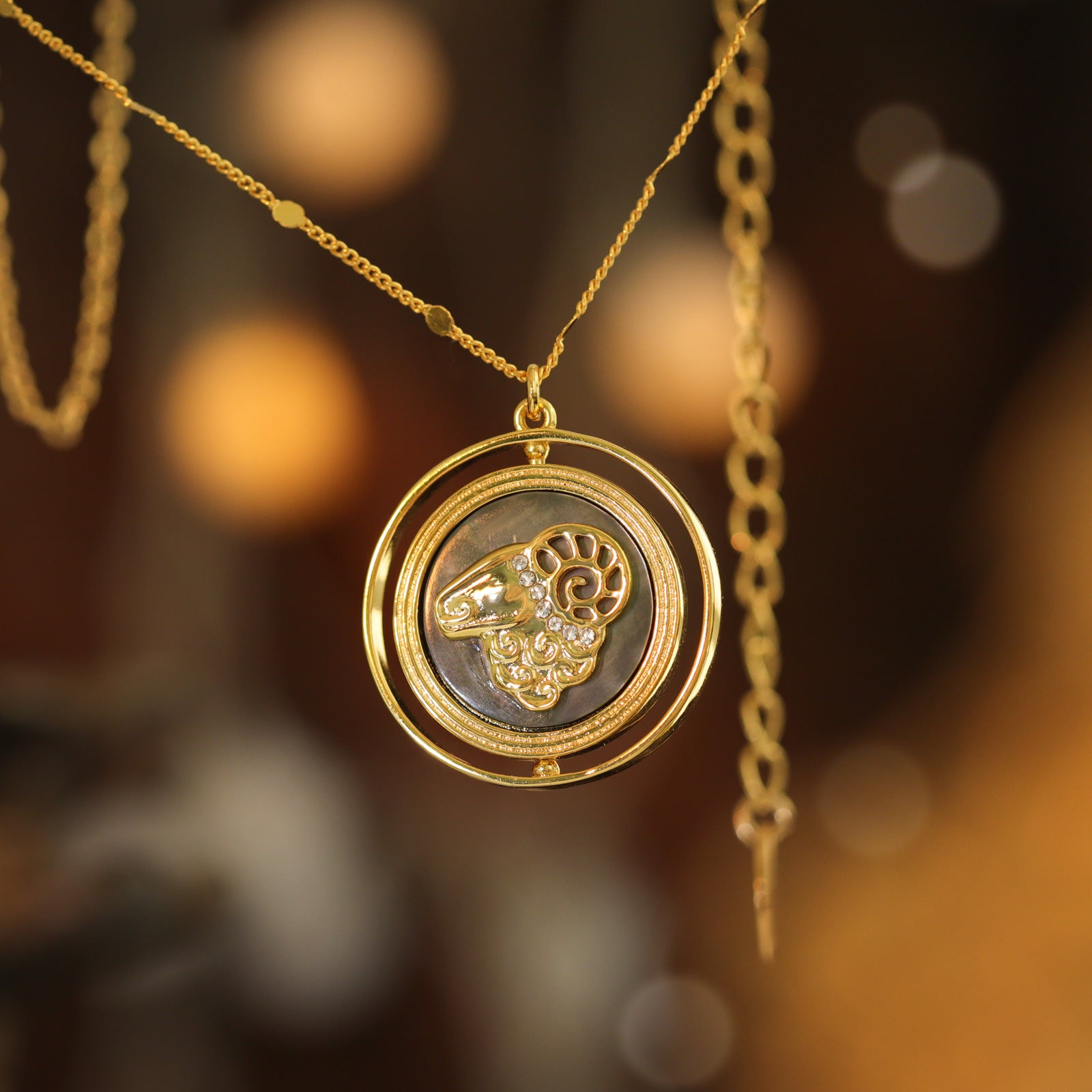 Aries Pendant Necklace Gold