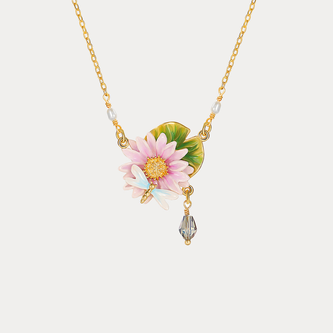 Selenichast Lotus Dragonfly Necklace