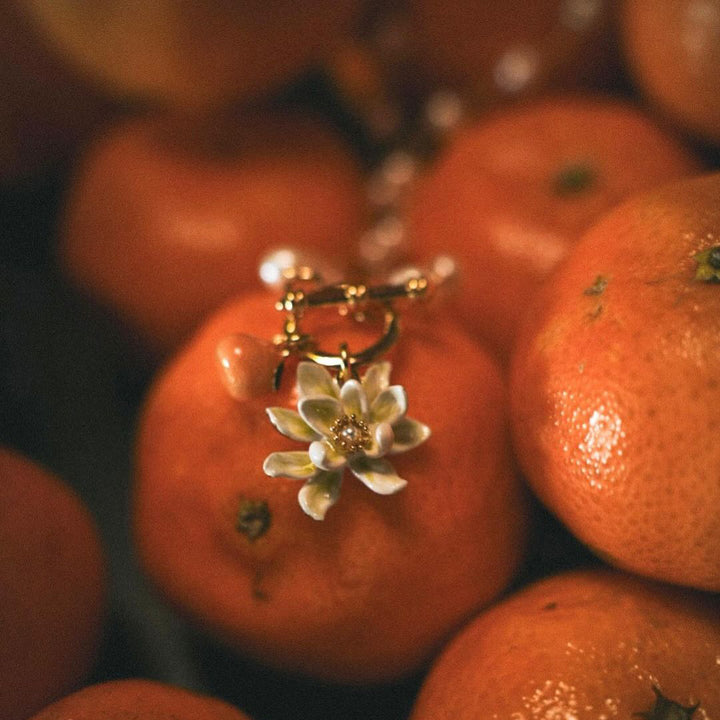 orange pearl nature necklace