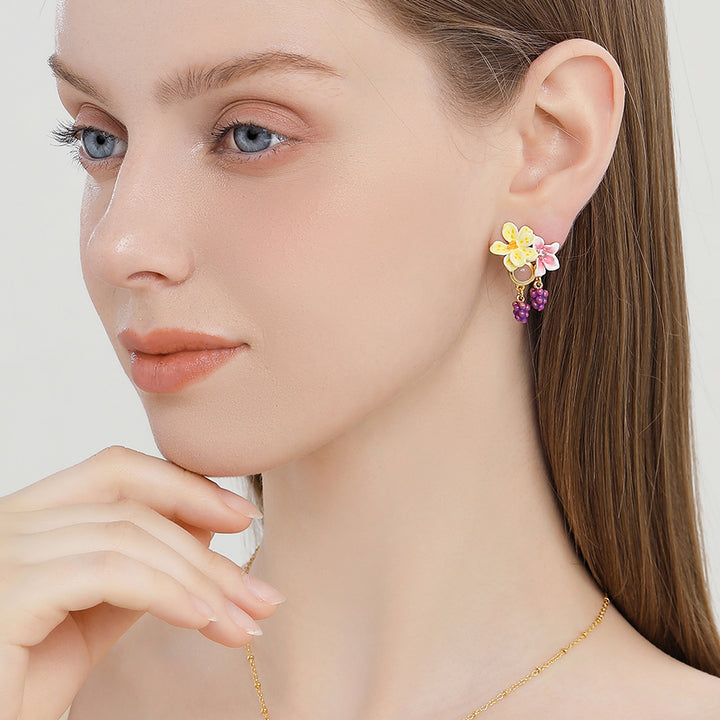 Selenichast Sweet Grapes Flower Autumn Earrings