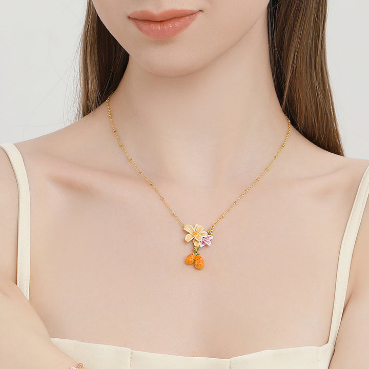 Sweet Pear Flower Fruit Necklace