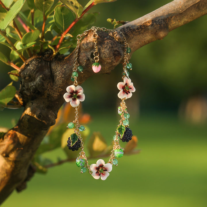 Blackberry Flower Beads Bracelet Gold