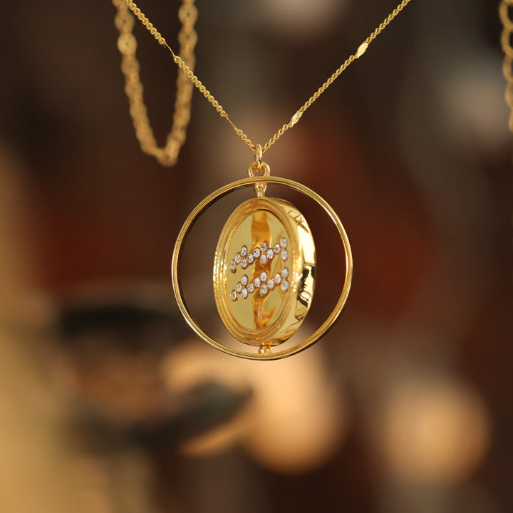 Aquarius Pendant Necklace Gold