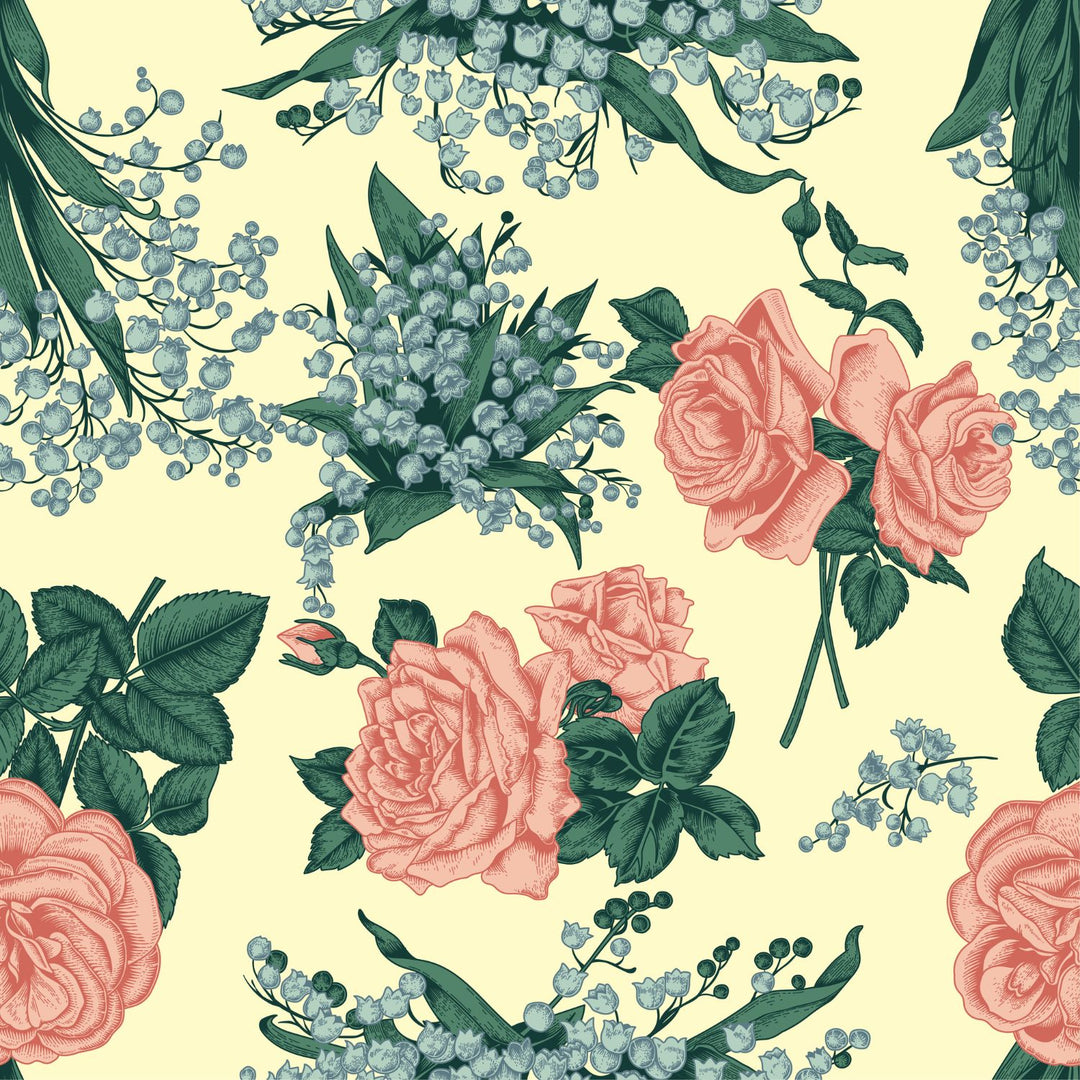 Selenichast Rose Lily of The Valley Square Scarf