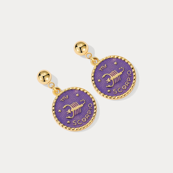 Scorpio Constellation Enamel Earrings
