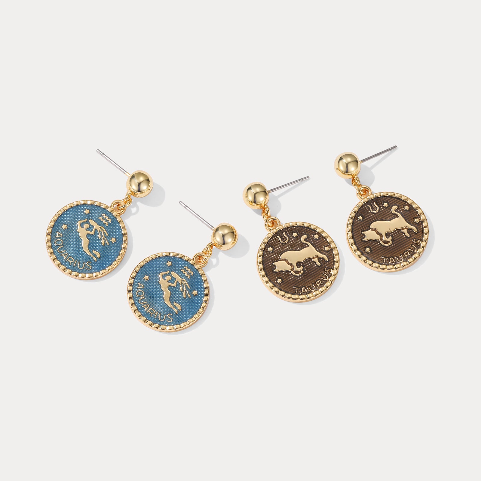 Taurus Constellation Enamel Earrings