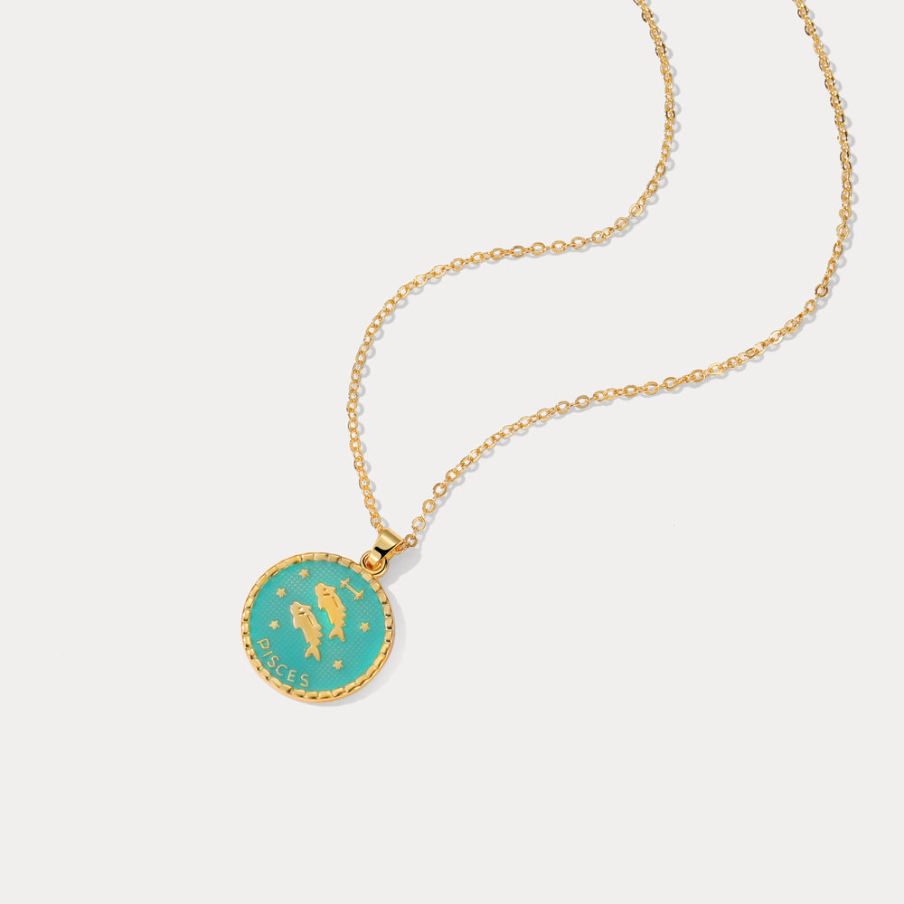 Pisces Constellation Enamel Necklace