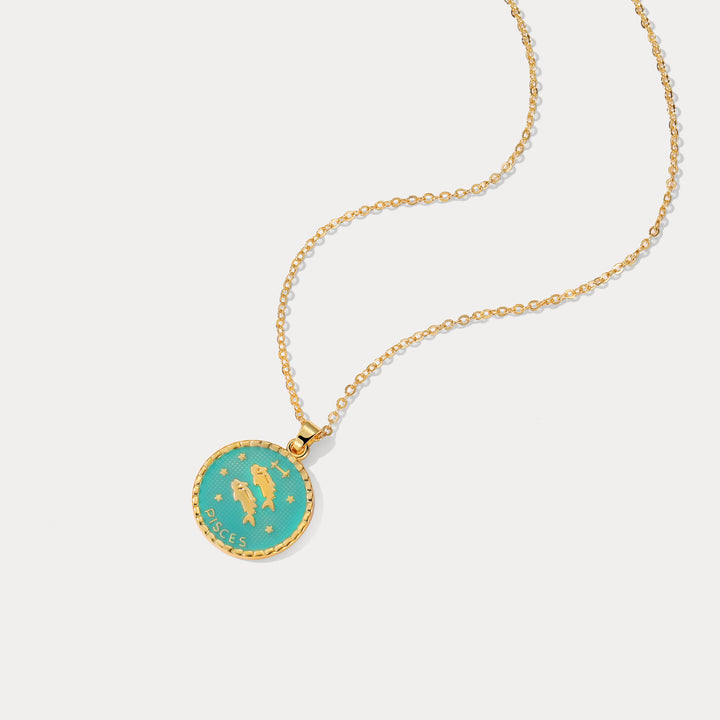 Pisces Constellation Enamel Necklace
