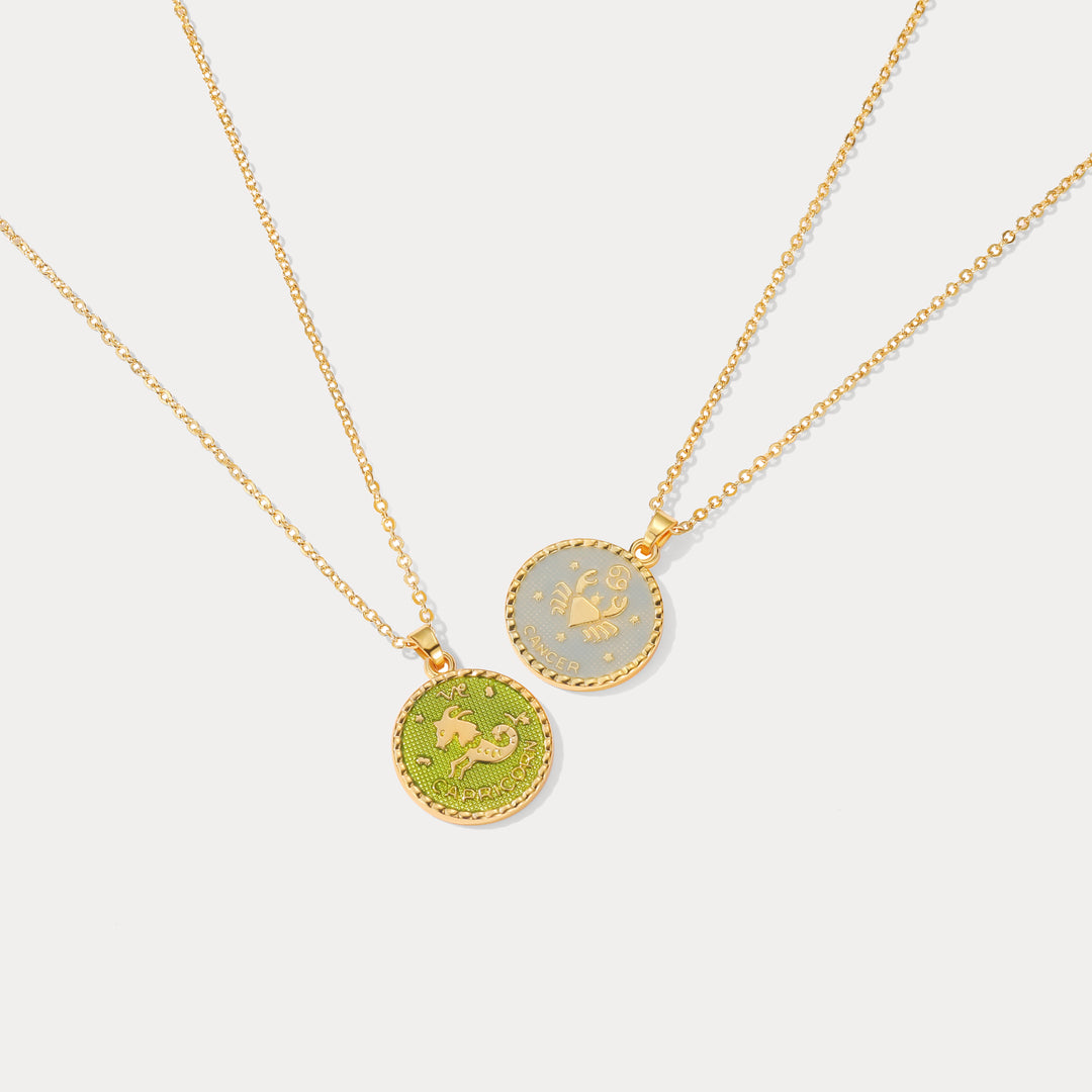 Capricornus Constellation Enamel Necklace