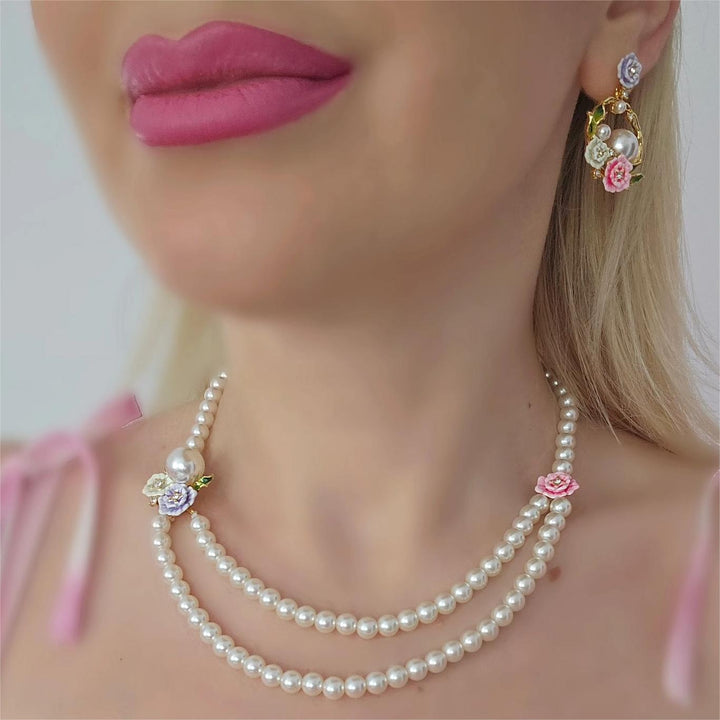 Pearl Necklace and Earring Set