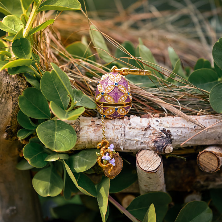 Gold Dainty Snake Egg Locket Necklace