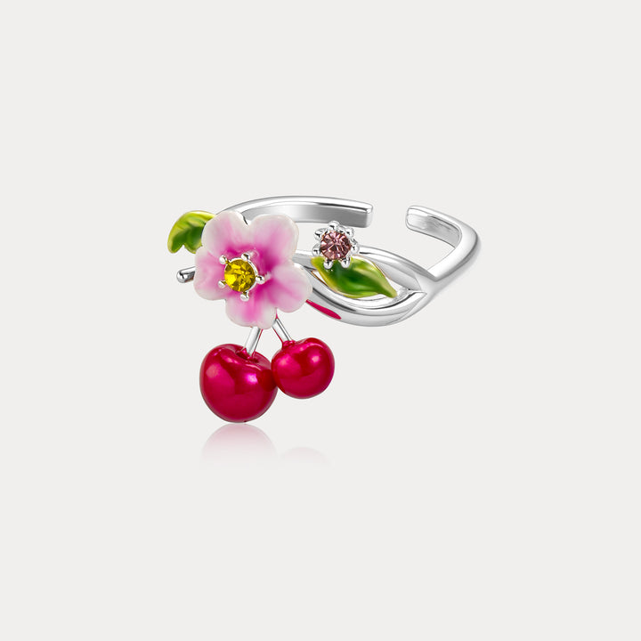 Silver Cherry Ring