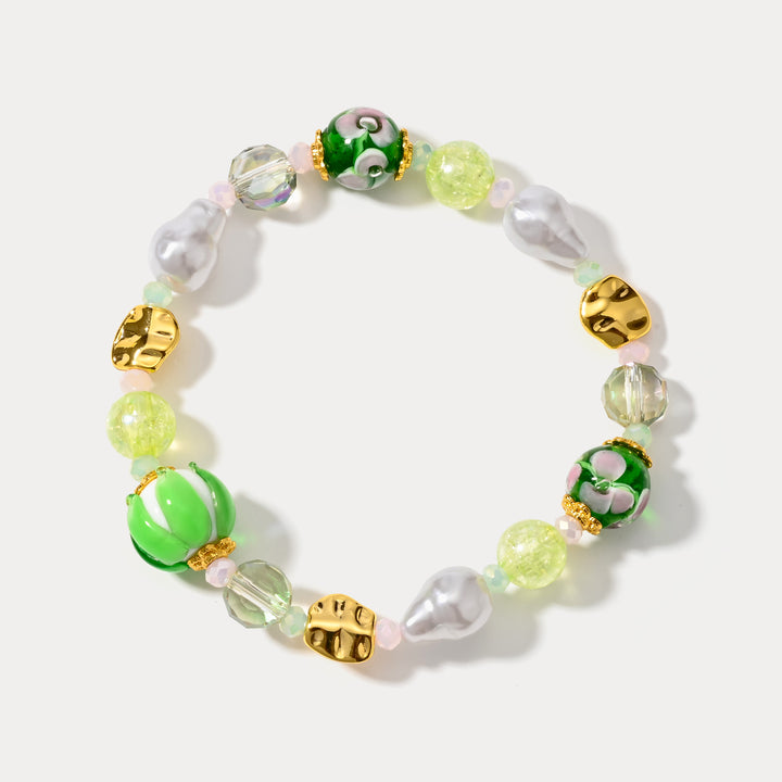 Selenichast Lotus Pearl Beaded Bracelet