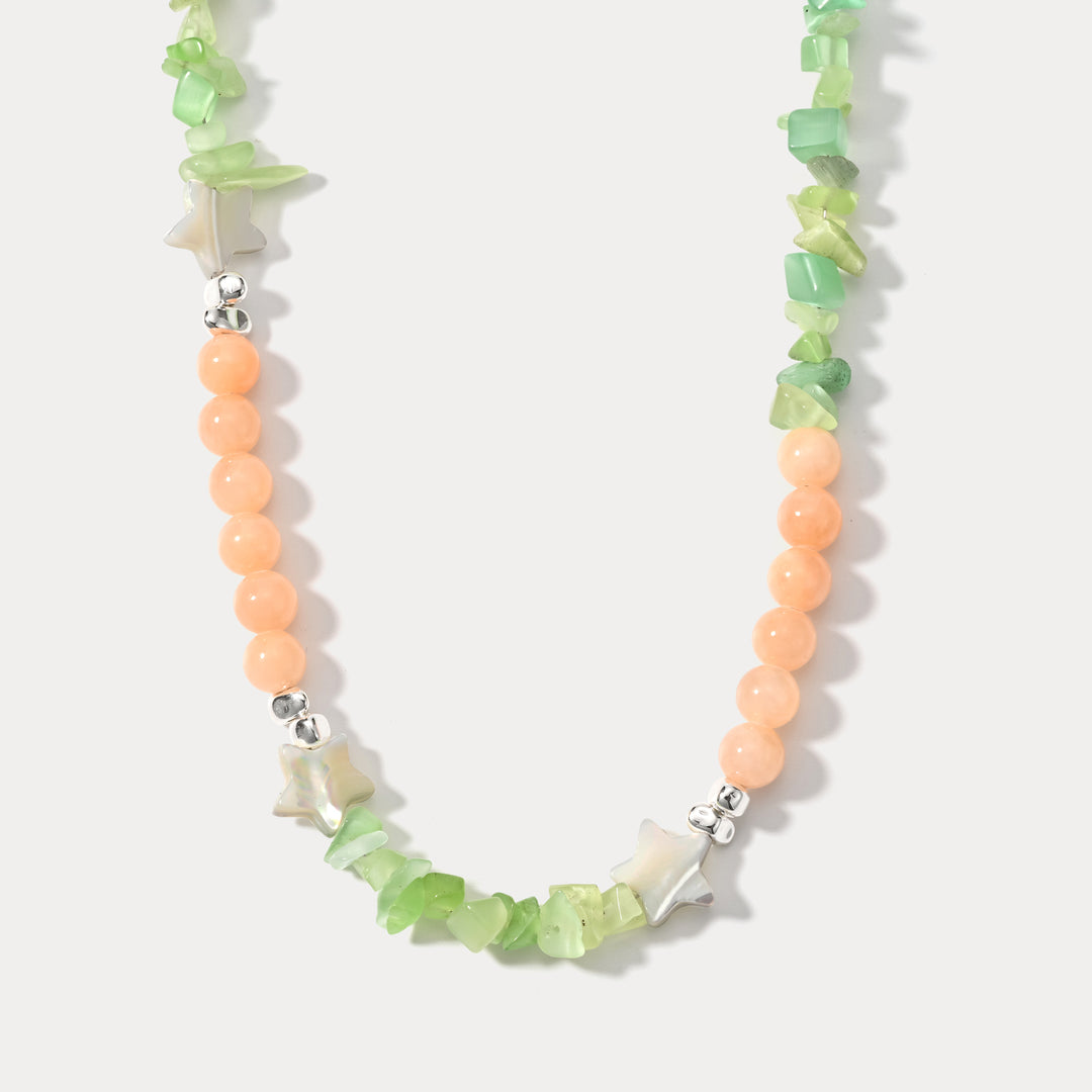 Selenichast Star Peridot Chip Bead Necklace