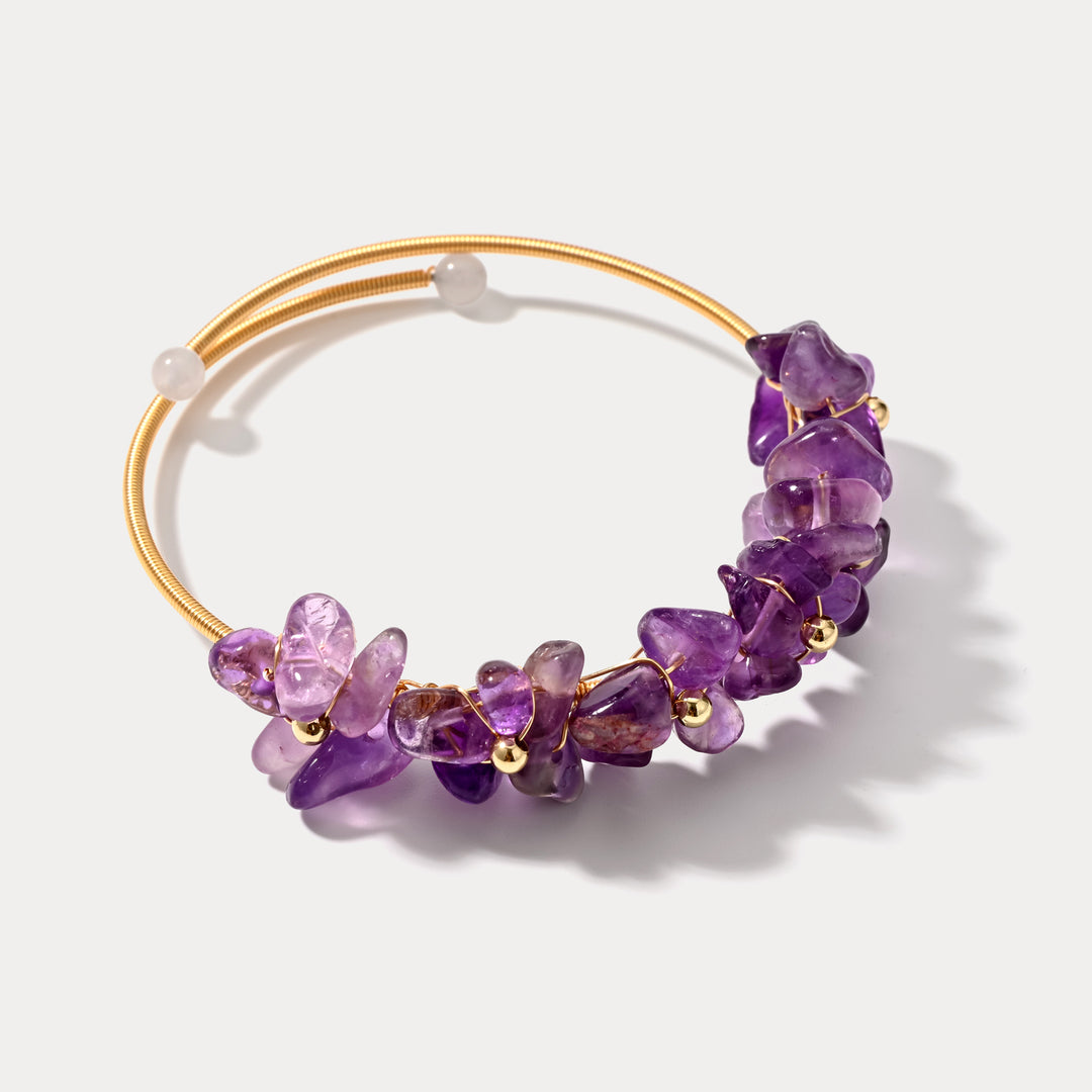 Amethyst and Gold Bracelet