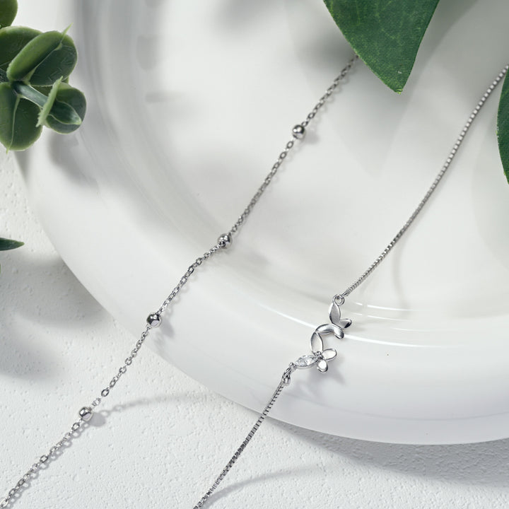 Sterling Silver Butterfly Anklet