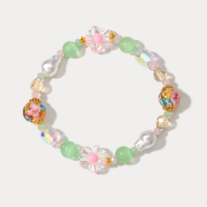 Selenichast Pastel Natural Stone Beaded Bracelet