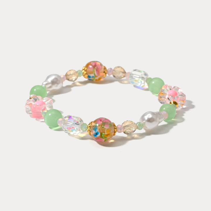 Selenichast Pastel Natural Stone Beaded Bracelet