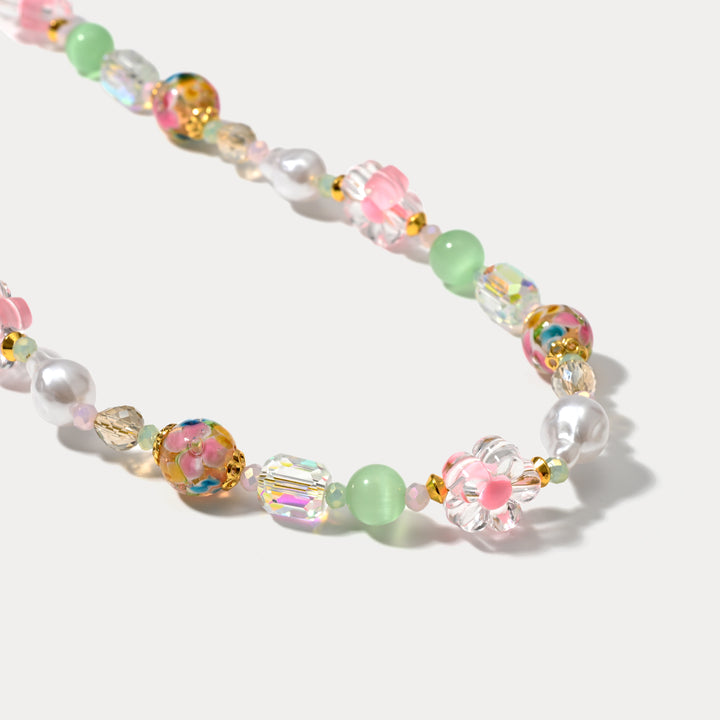 Selenichast Pastel Natural Stone Beaded Necklace