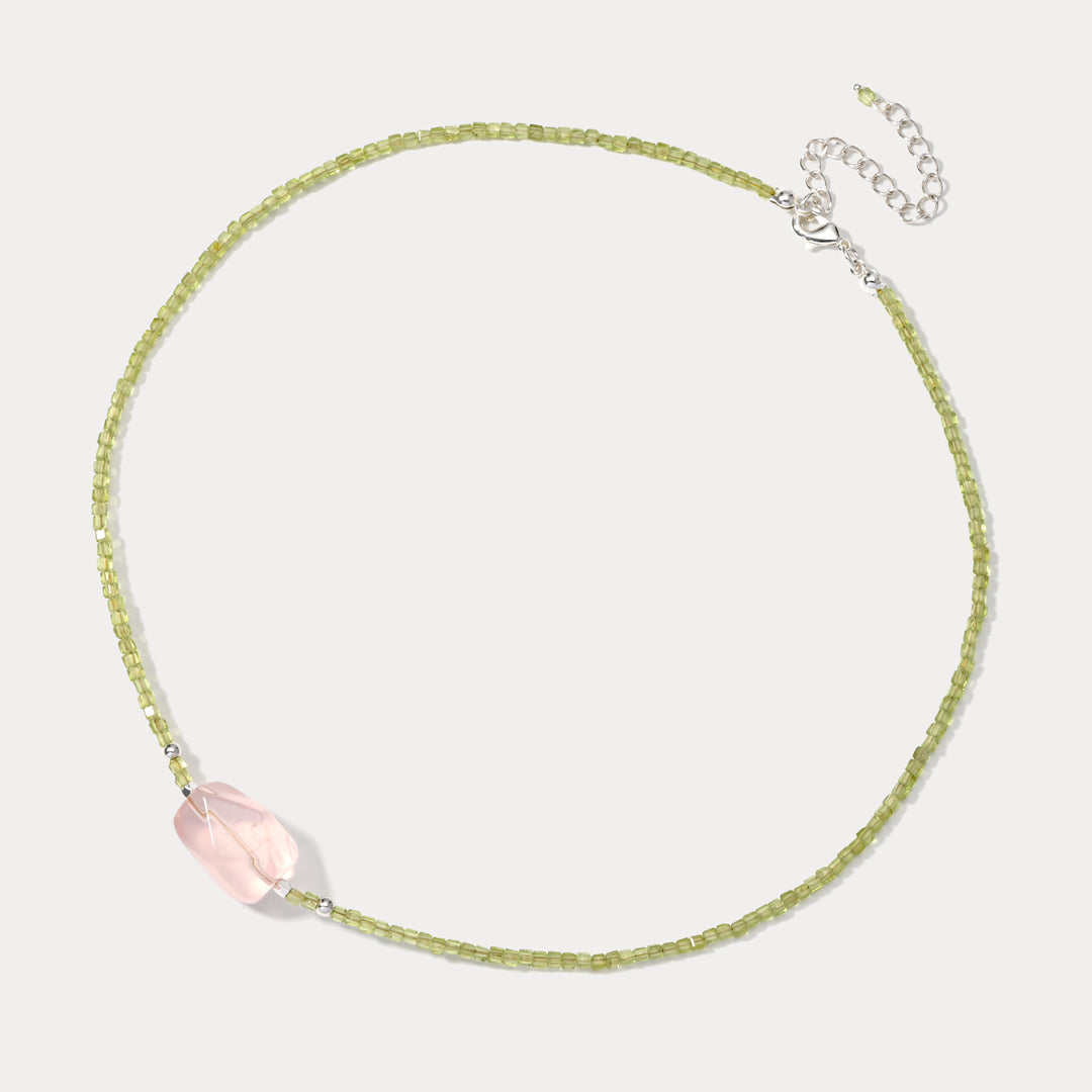 Selenichast Pink Cubic Crystal Necklace